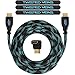 Twisted Veins HDMI Cable 25 ft (Actually 24.6ft / 7.5m), Premium HDMI Braided Cord Type High Speed with Ethernet, Supports HDMI 2.0b 4K 60hz HDR and ARC