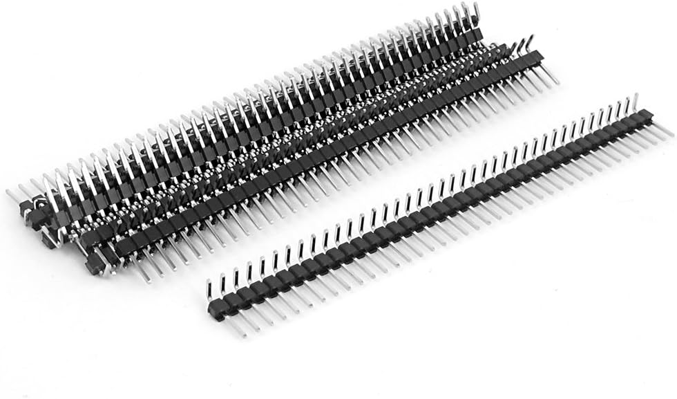 Uxcell 10x Right Angle Single Row 40 Pin 2.54mm Male Header for Breadboard
