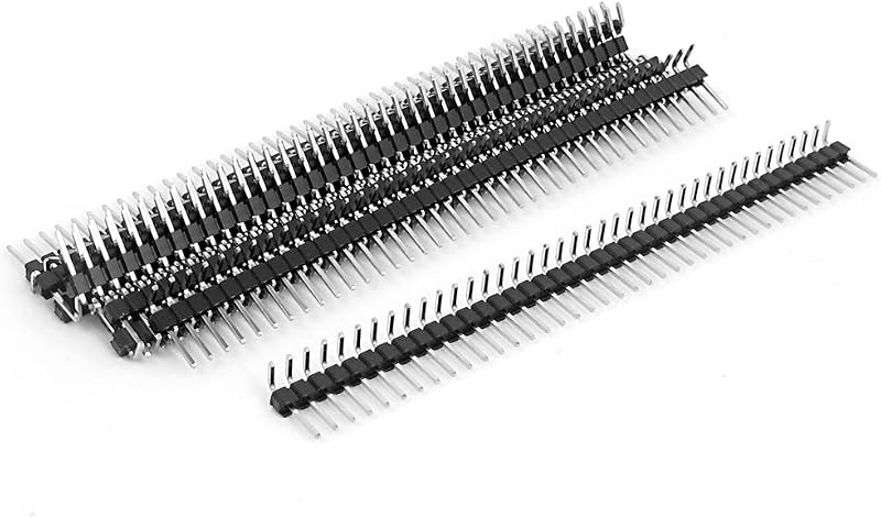 Uxcell 10x Right Angle Single Row 40 Pin 2.54mm Male Header for Breadboard