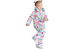GSOU SNOW Ski Suit Kids Snowsuit One Piece Boys Girls Snowboard Suit Ski Jumpsuits Coveralls Waterproof Windproof