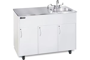 OZARK RIVER PORTABLE SINKS Ozark River Advantage Self Contained Portable Hot Water Handwashing Sink NSF Certified (Stainless Countertop, White)