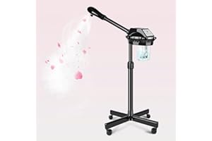 TAKEASHINE Professional Facial Steamer, Facial Steamer on Wheels with More Steam, Adjustable Height and Angle, Face Steamer for Deep Cleansing and Hydration, Estheticians Steamer for Beauty, Spa and Home Use