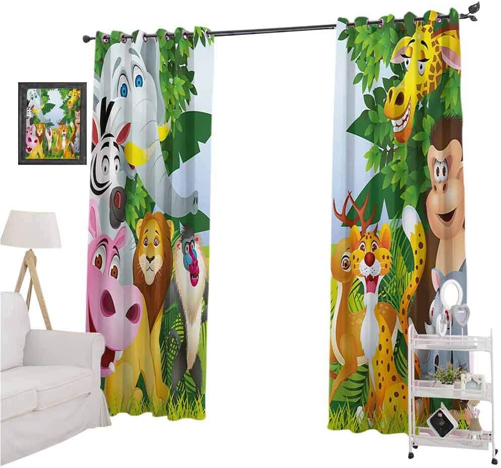 YUAZHOQI Nursery Bedroom Blackout Curtain Panels, Group of Safari