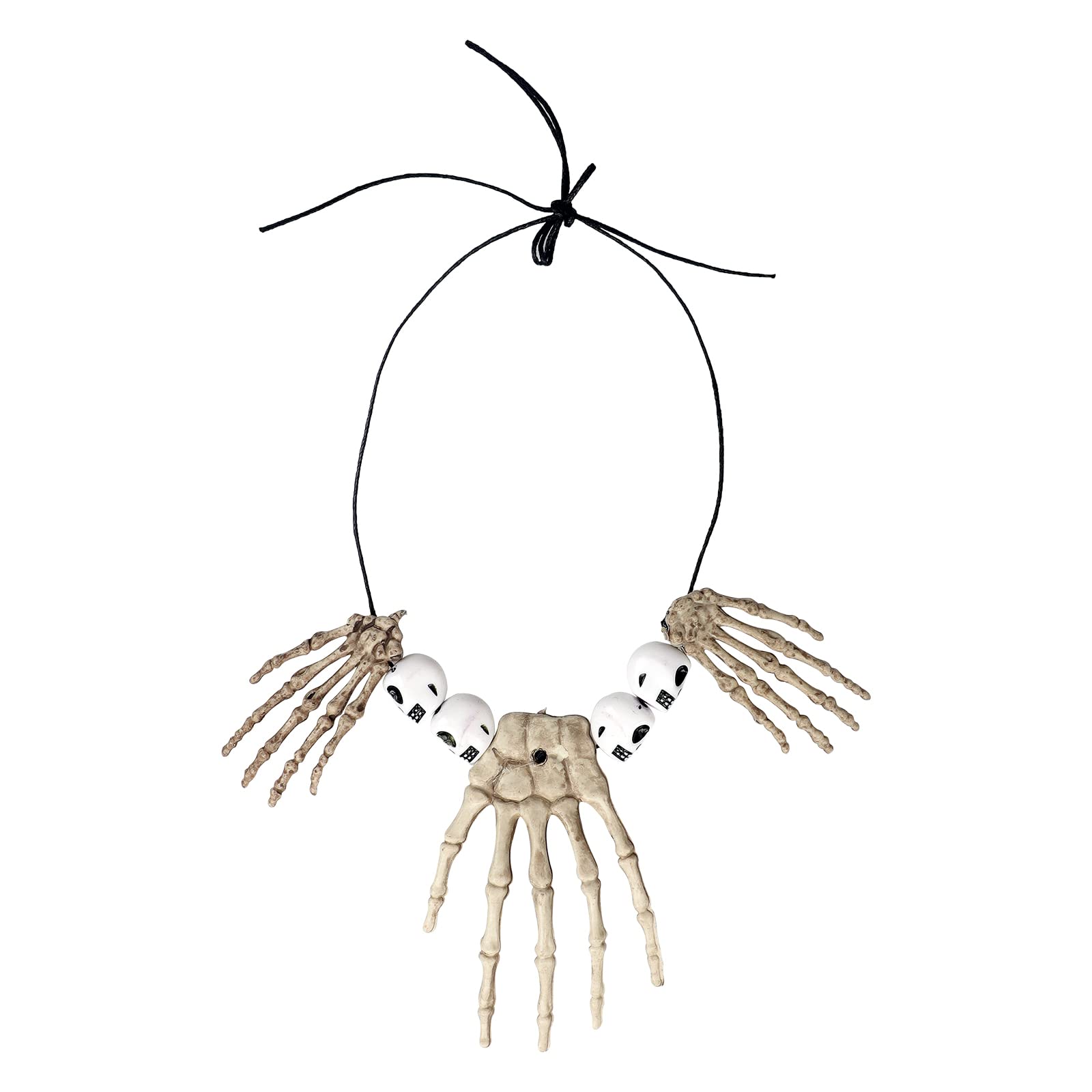 YJZQ Halloween Hand Skeleton Necklace Scary Skull Necklace Halloween Jewellery Fancy Dress for Halloween Party Costume Prom Bar Props Decoration, Skulls And Hand Bone