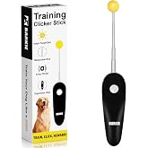 Dog Training Clicker with Target Stick &ndash; Portable &amp; Retractable Trainer with Comfortable Handle and Bright Target Ball &ndash; Dog Agility Training Aids, Essential Tools &amp; Equipment for Puppies, Cats &amp; Pets