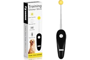 BARKIE Dog Training Clicker with Target Stick – Portable & Retractable Trainer with Comfortable Handle and Bright Target Ball – Dog Agility Training Aids, Essential Tools & Equipment for Puppies, Cats & Pets