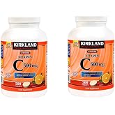 Kirkland Vitamin C (500 mg), Tangy Orange, Chewable Tablets, 500 Count (Pack of 2)