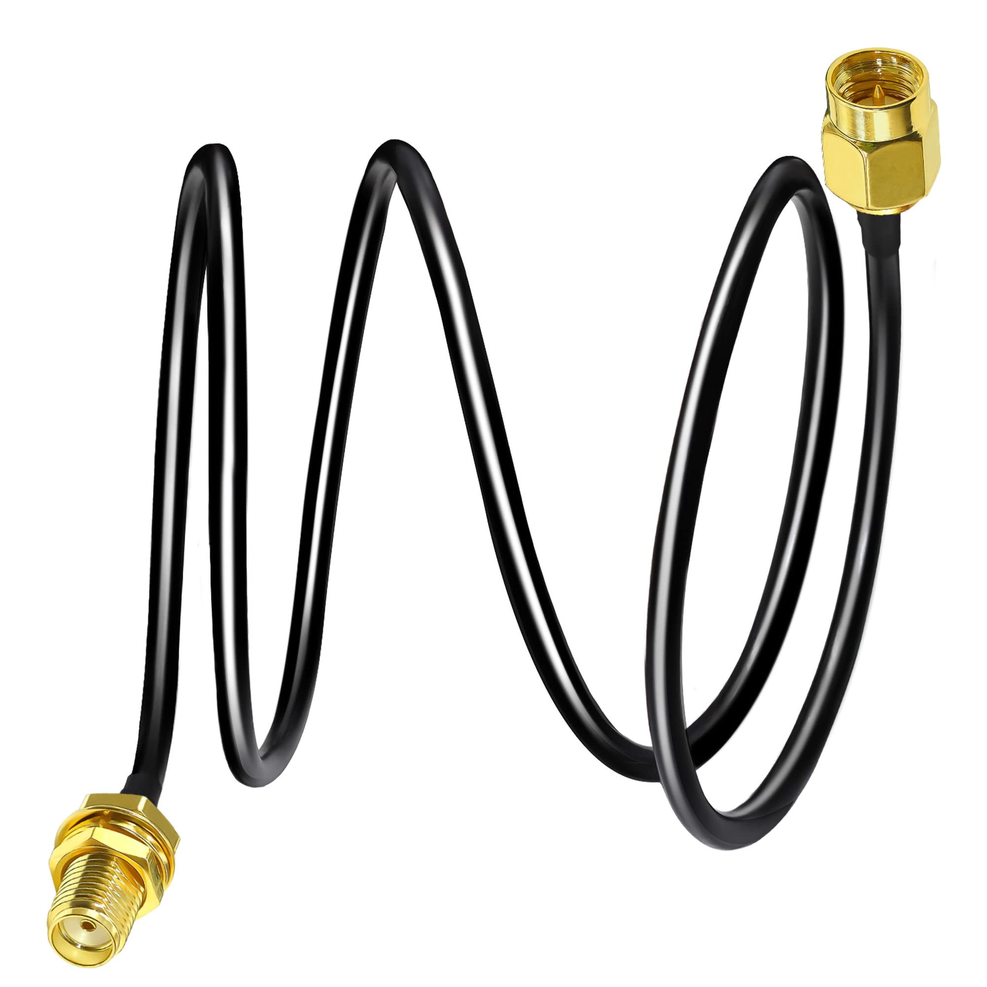 TUOLNK Wifi Antenna Extension Coaxial Cable 3.3ft(1M), SMA Male to SMA Female Coax Cable Patch Lead, Low Loss RG58 Coax for 3G/4G/5G/LTE/GPS/WiFi Antenna