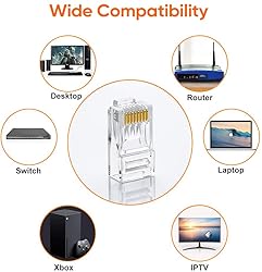 CableCreation Cat6 RJ45 Connectors, 100-PACK Cat6