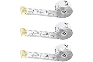 VASTLAND Tape Measure, Measuring Tape for Body Measurements Fabric Soft Cloth Sewing Tailor Waist Flexible Weight Loss Home Fashion Craft Vinyl Double Scale Ruler, 60 inch, 3 Pack