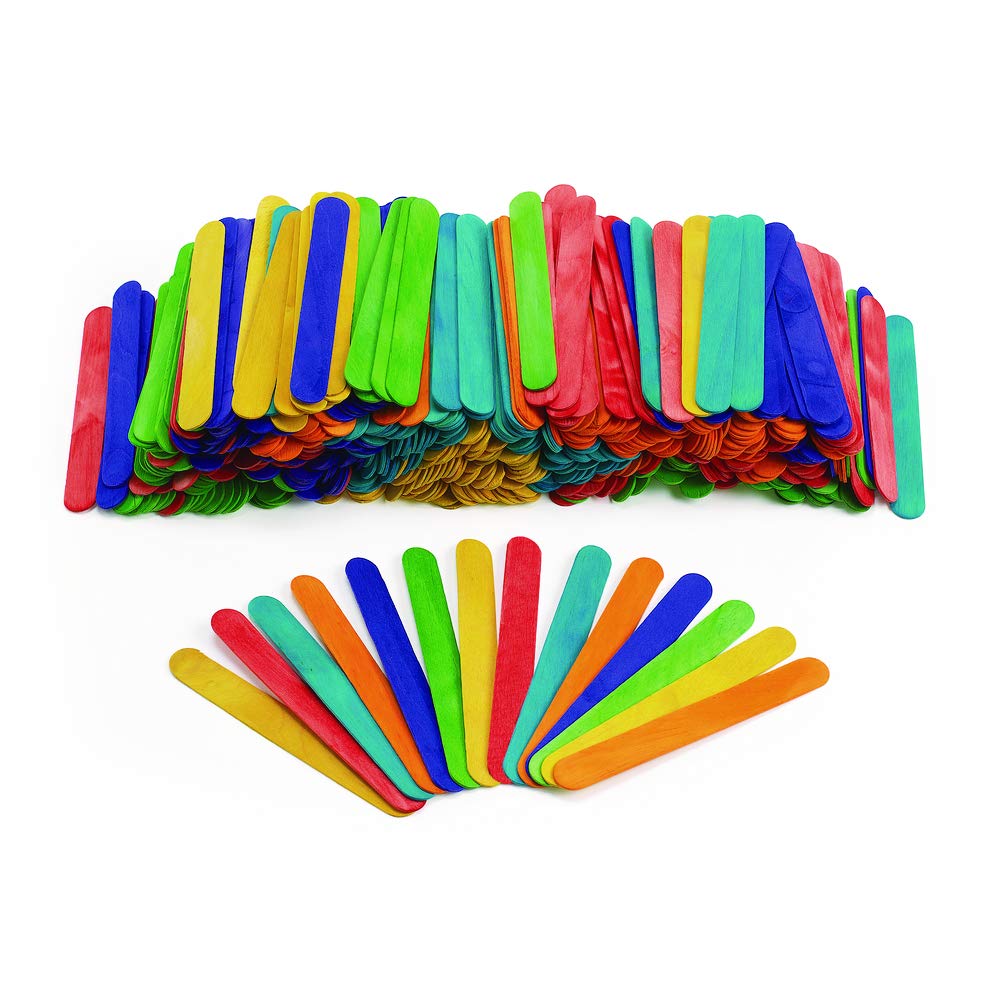 Colorations Large Colored Wood Craft Sticks Tongue Depressors 500