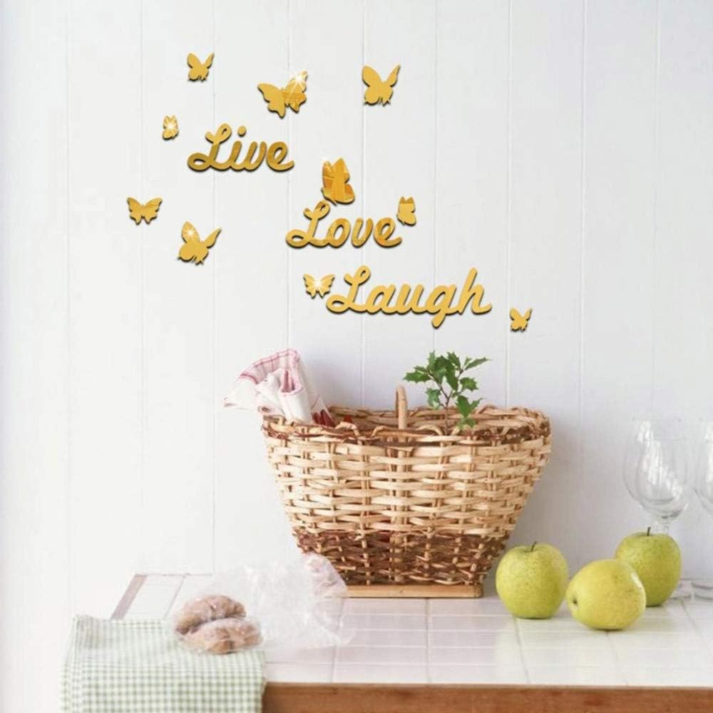 iHENGH Hot Seller Live Laugh Love Quote Removable Wall Art Stickers Mirror Decal DIY Room Decor C(C)