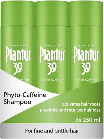 Plantur 39 Caffeine Shampoo 3x250ml for Fine Hair – Prevents Hair Loss