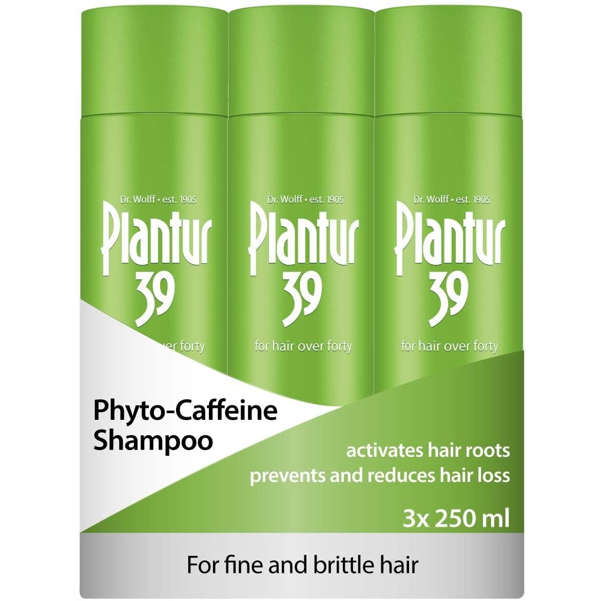 Plantur 39 Caffeine Shampoo Prevents and Reduces Hair Loss 3x 250ml | For Fine Brittle Hair | Unique Galenic Formula Supports Hair Growth | Women Hair Care Made in Germany