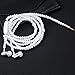 Necklace Ear phone, Pearl Beads Jewelry Headphone with Mic & Volume Control Stereo Noise Cancelling Headset (White)