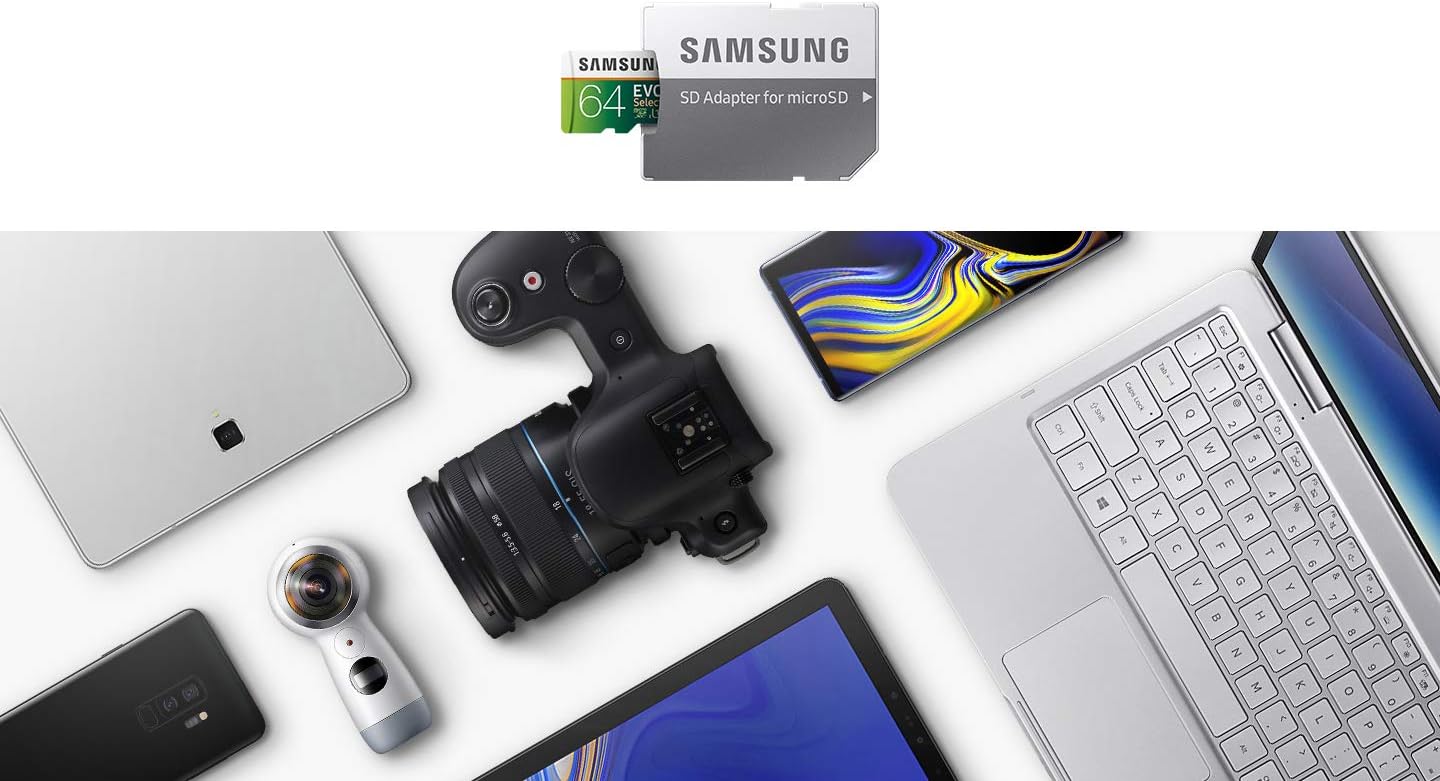 Samsung Electronics EVO Select 256GB microSDXC UHS-I U3 100MB/s Full HD & 4K UHD Memory Card with Adapter (MB-ME256HA): Computers & Accessories
