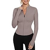 LUYAA Women's Workout Jacket Lightweight Zip Up Yoga Jacket Cropped Athletic Slim Fit Tops