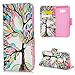 YOKIRIN Galaxy S8 Case, Beautiful Green Tree and Leaf Magnetic Style PU Leather Case Wallet Flip Stand Flap Closure Cover with ID&Credit Card Holder Protective Skin for Samsung Galaxy S8