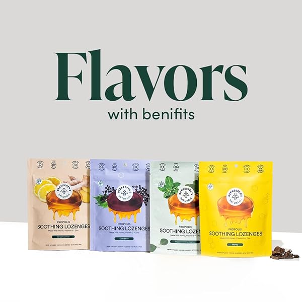 BEEKEEPER’S NATURALS SOOTHING MINT EUCALYPTUS COUGH DROPS, IMMUNE SUPPORT WITH VITAMIN D, ZINC AND PROPOLIS, COOLING & THROAT SOOTHING LOZENGES, 14 CT