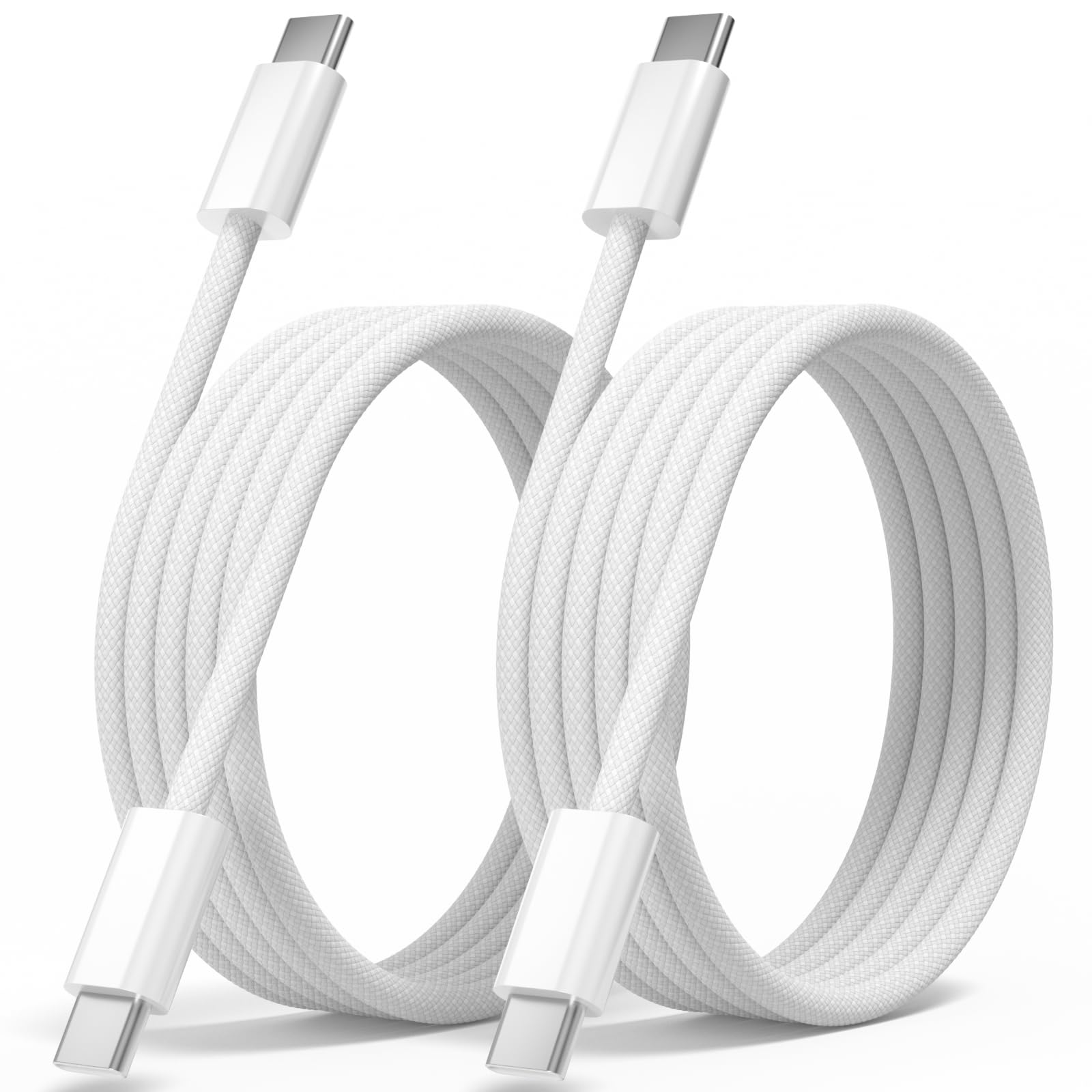 Quickeep Cable USB C a USB C de 3 pies, paquete de 2, cable de carga trenzado de nailon de 60 W para iPhone 17 16 15, cargador tipo C de carga rápida, cable USBC a USBC para iPhone 17 16 15 Pro Plus Pro Max/iPad Pro/Air