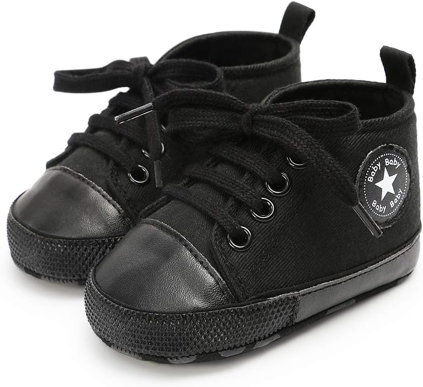 FAMI Baby Boys Girls Canvas Toddler Sneaker Anti-Slip First Walkers Candy Shoes 0-18 Months