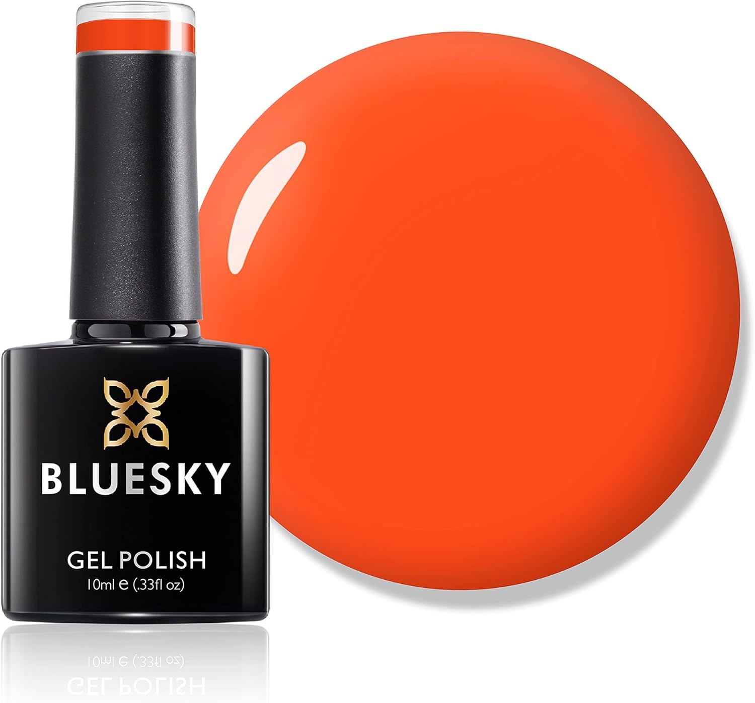 Bluesky Gel Nail Polish, Orange Zest Neon05, Bright, Fire, Neon, Orange, Long Lasting, Chip Resistant, 10 ml (Requires Drying Under UV LED Lamp)