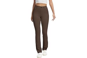 VIMPEP Women’s Fleece Lined Dress Pants Stretchy High Rise Straight Leg with Pockets Yoga Work for Cold Weather 1203