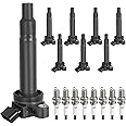 Ignition Coil Pack & Spark Plugs Compatible with 4.3 4.7 V8 2000 2001 2002 2003 2004 2005 2006 2007 2008 2009 Toyota Tundra Sequoia Land Cruiser 4Runner, Lexus GS430 GX470 LS430 LX470 SC430, UF230