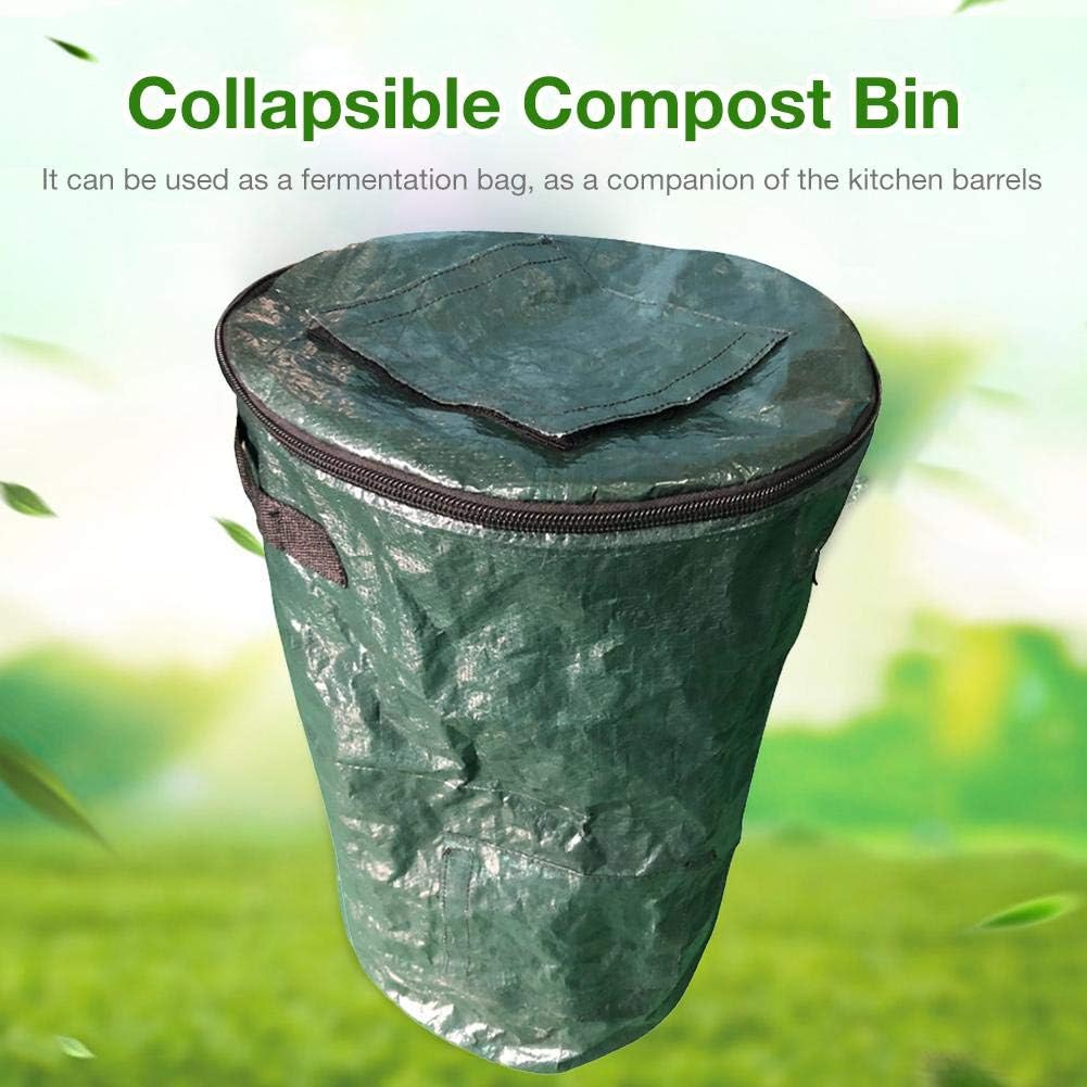 coreychen Collapsible Compost Garden Waste Bin Bags Composting Fruit