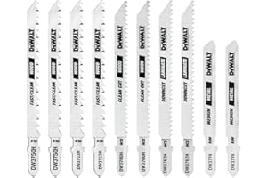 DEWALT Jigsaw Blades Set with Case, T-Shank, 10-Piece (DW3741C)