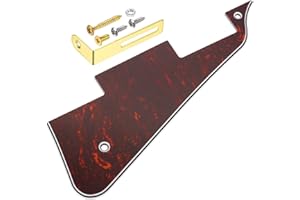 MECCANIXITY 4 Ply LP Guitar Pickguard, 2-Hole Electric Guitar Pickguard Scratch Plate with Gold Chrome Bracket for Les Standa