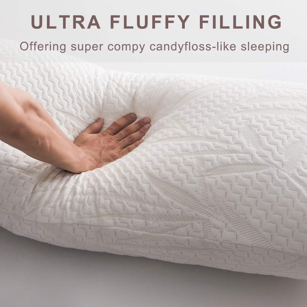 Ubauba Full Body Pillows for Adults Premium Soft Long Pillow with Removable Bamboo Pillow Cover, Bed Hug Pillows for Side Sleepers and Back Pain - 20 x 54 inch: Home & Kitchen