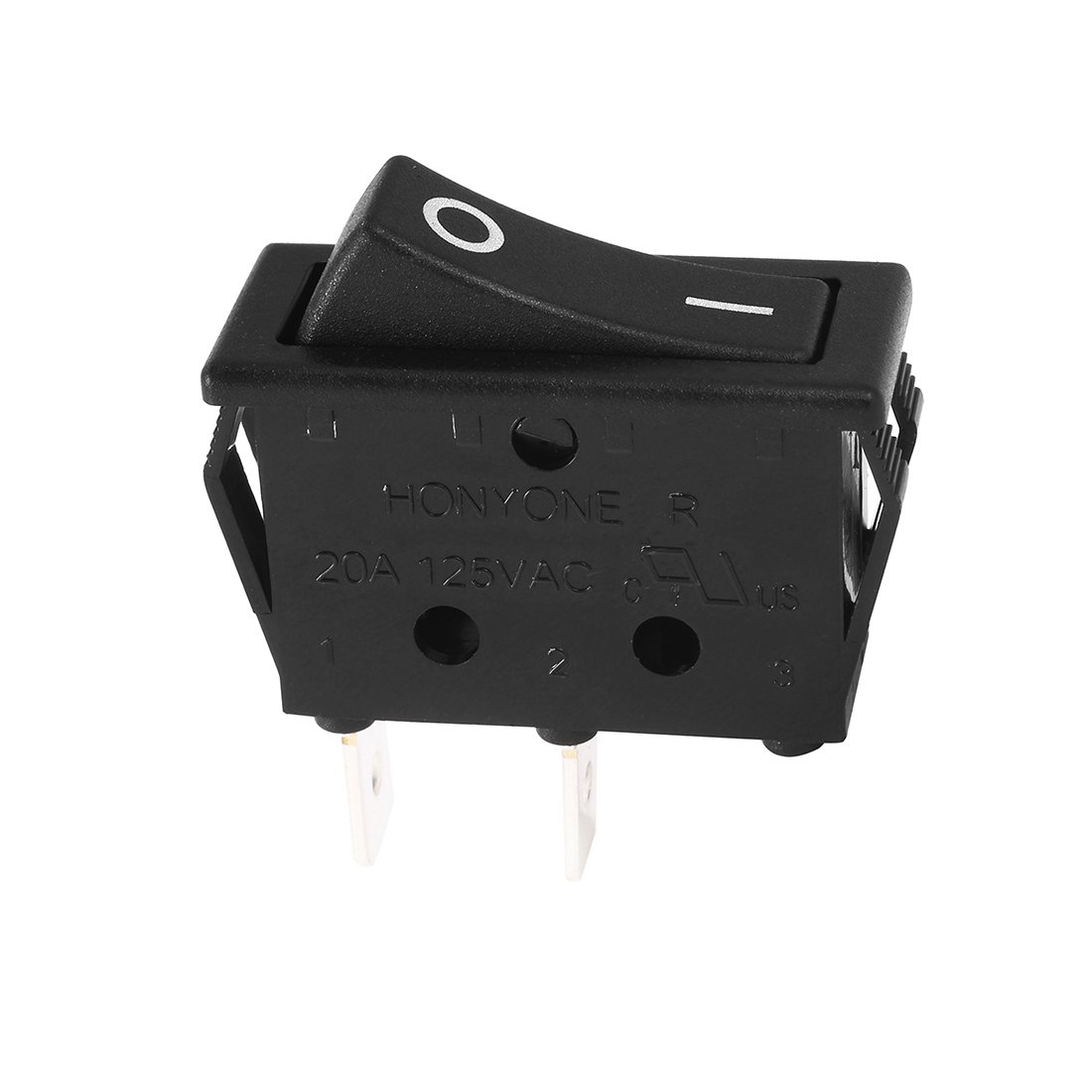 uxcell 10Pcs AC 16A/125V 16A/250V SPDT On-Off 3 Terminal 2 Position Boat Rocker Switches Black