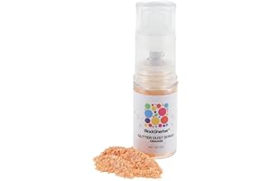 Blacksherbet Edible Glitter Spray, (10g) | Perfect for Cakes, Cookies, Cocktails, Drinks, Chocolate, Strawberries. Food Grade Glitter & Dusts. Kosher (Orange)
