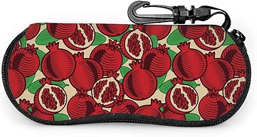 Brillenetui für Damen und Herren, Granatapfel-Design, Leopardenmuster