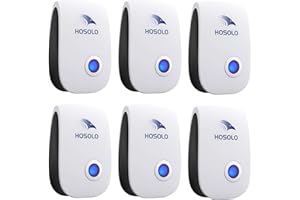 HOSOLO Ultrasonic Pest Repeller, Mouse Repellent for House, Indoor Rodent Repellent, Spider Repellent, Electronic Plug in Pest Control for Mouse, Mosquito, Spider, Insect, Ant, Roach, Rodent, 6 Packs