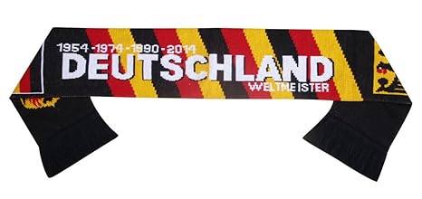Deutschland Germany Football Knit Scarf Black