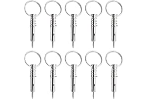 MARINE CITY 316 Stainless Steel Quick Release Pins with Drop Cam & Spring 1/4" x 1" Grip for Boat Bimini Top Deck Hinge