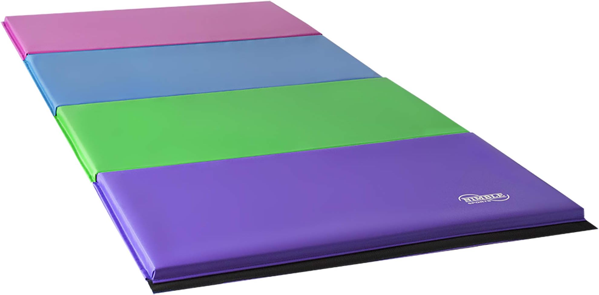 Pink, Purple, Green and Blue 8 feet x 4 feet Firm Foam Folding Gymnastics Tumble Mat