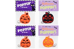 Funeta Halloween Party Favors for Kids – 30 Pack Pop It Fidget Toys Bulk, Fun Spooky Pumpkin Design, Non-Candy Teal Pumpkin Treats, Trick-or-Treater Gifts, Classroom Goodie Bag Fillers