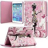 iPad Mini Case, Mini 2/3 Case, Dteck(TM) Cute Girl Design Bling Diamond Flip Leather Folio Stand Case with Auto Wake/Sleep Function Smart Cover for Apple iPad Mini 1/2/3 (04 Girl)
