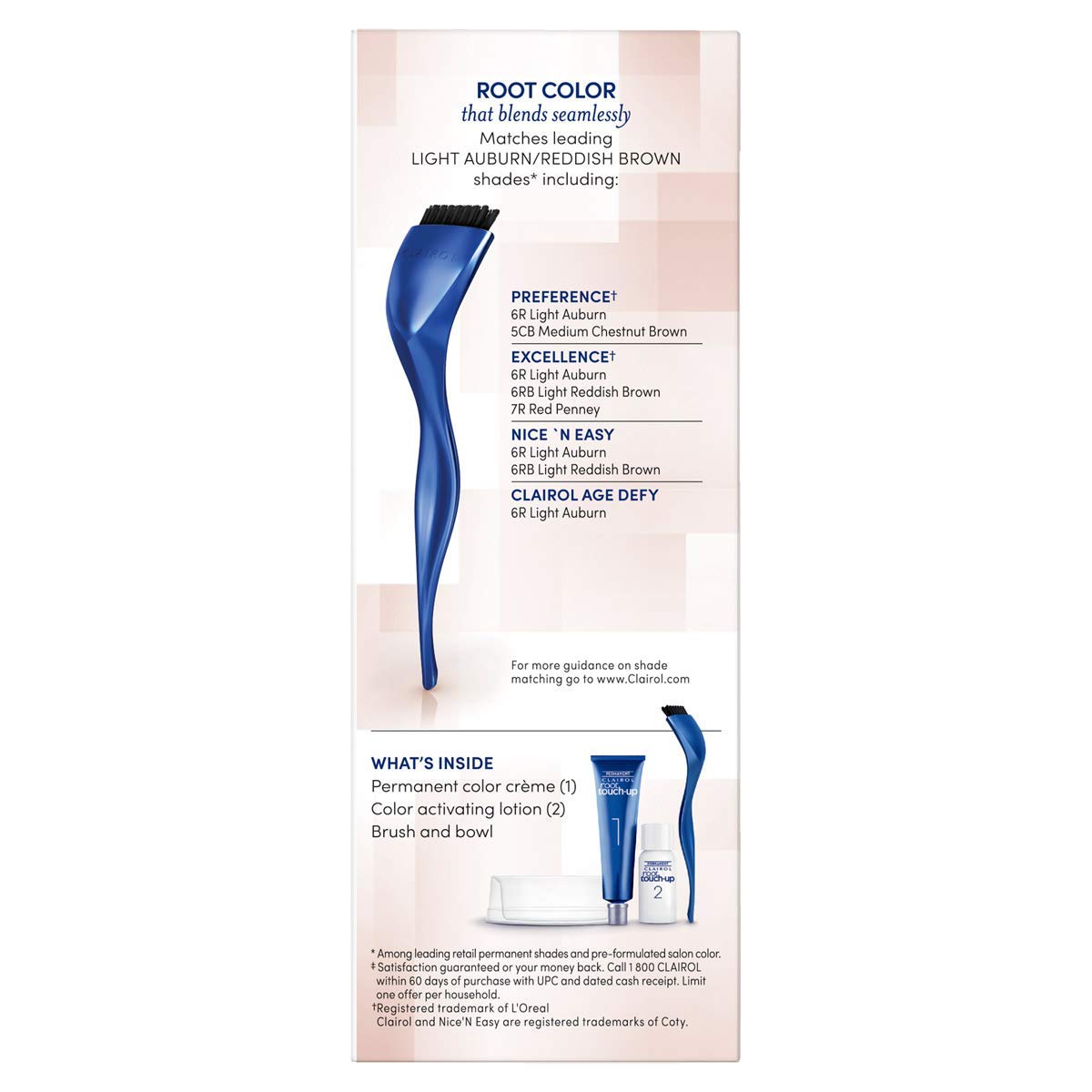 Clairol Root Touch-Up Permanent Hair Color Creme, 6R Light Auburn Brown (Pack of 2): Beauty