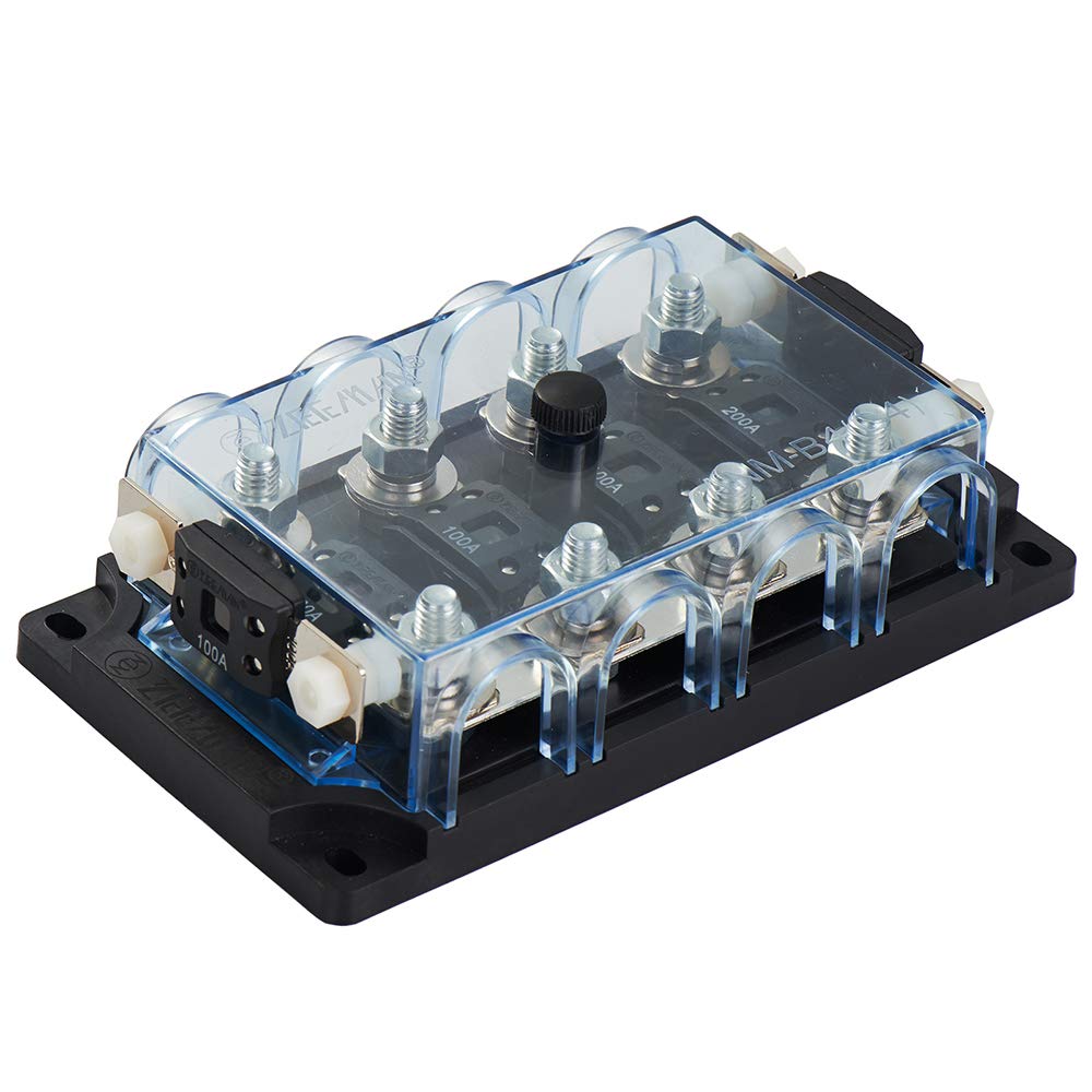 Offgridtec® 4-way MEGA-Fuse fuse holder with holder for spare fuse