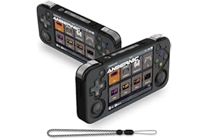 FIOPAZ Silicone Protective Case for rg35xx H,Soft Case Compatible with Anbernic rg35xx H,Retro Handheld Game Console Accessories,Silicone Case with Black Lanyard（Black）