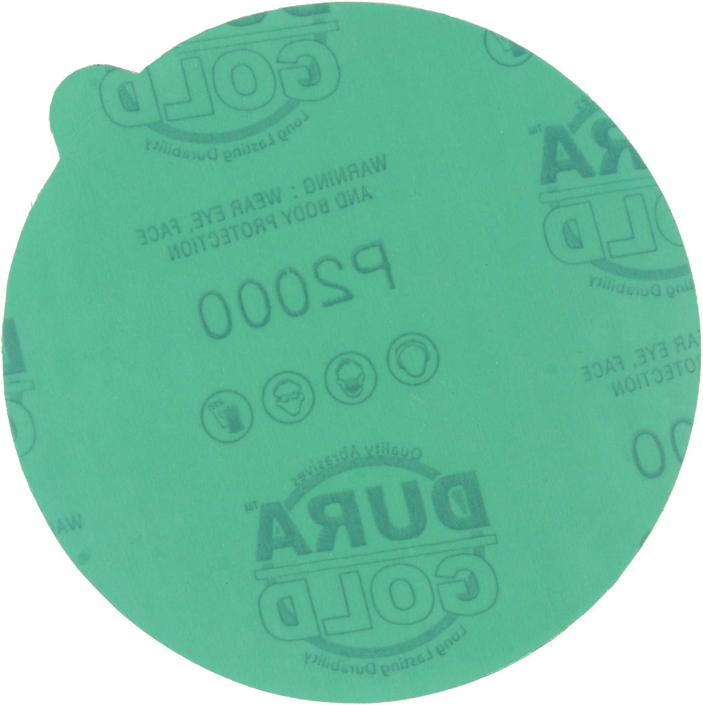 Dura-Gold - Premium Film Back - 80 Grit 5" Green Film - PSA Self Adhesive Stickyback Sanding Discs for DA Sanders - Box of 50 Sandpaper Finishing Discs for Automotive and Woodworking - - 