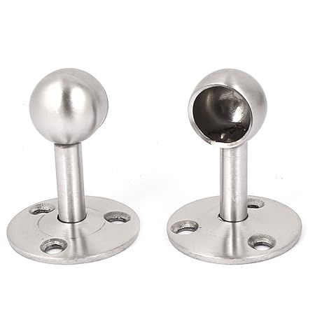 Sourcingmap 16mm Dia Rail Fittings Wardrobe Hanging Rod End