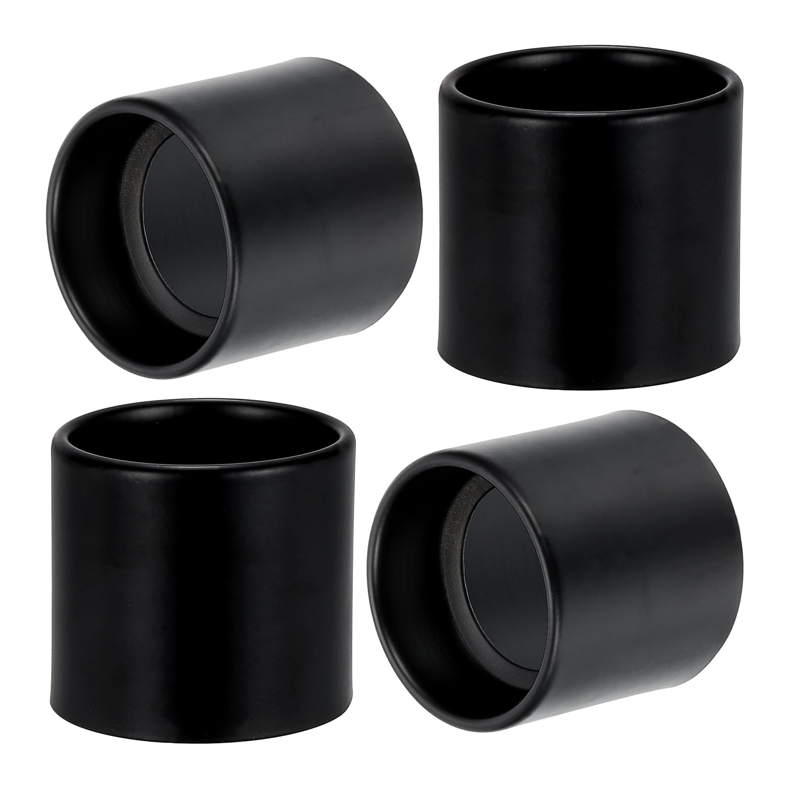 PATIKIL Light Socket Shade Ring, 4pcs E26 E27 Medium Base Metal Sockets Lock Ceramic/Porcelain Sockets with Thread Diameter 1-1/2 Inches for Hanging Lamp Holder, Black 50mm / 1.97"