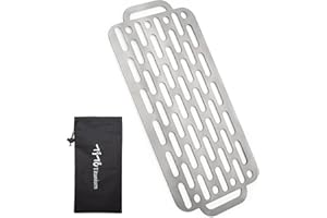 TiTo Titanium BBQ Net Portable Ultralight Non-Stick Meat Grill Holder for Home Garden Outdoor Camping Picnic Hiking Charcoal 