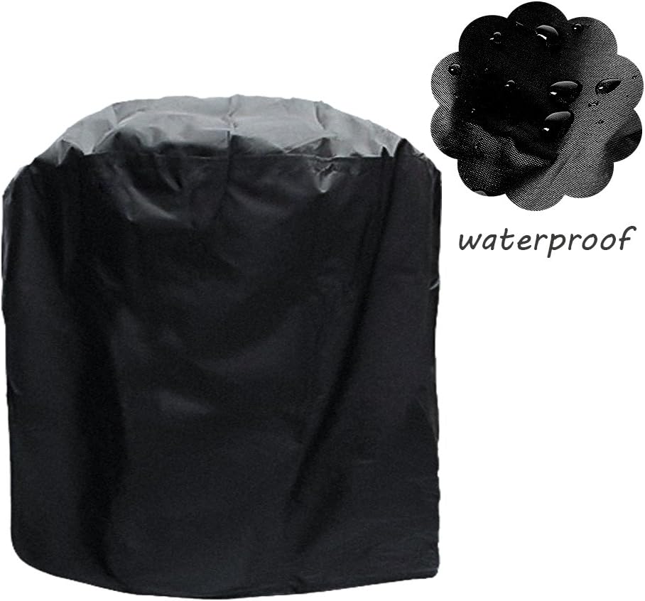 ELR Waterproof Barbecue Gas Grills Cover 27.5" Durable BBQ Covers Outback Rainproof Barbeque Protection Cover Accessories for Weber Garden Patio Outdoors Polyester with Carry Bag XS Size Black - Image 3