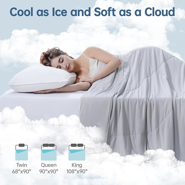 OTTEROASIS COOLING COMFORTER OVERSIZED KING FOR HOT SLEEPERS, 108″X90″ SUMMER COOLING BLANKET FOR NIGHT SWEATS, SILK SOFT LIGHTWEIGHT BREATHABLE ALL-SEASON GREY COOLING QUILT BLANKET